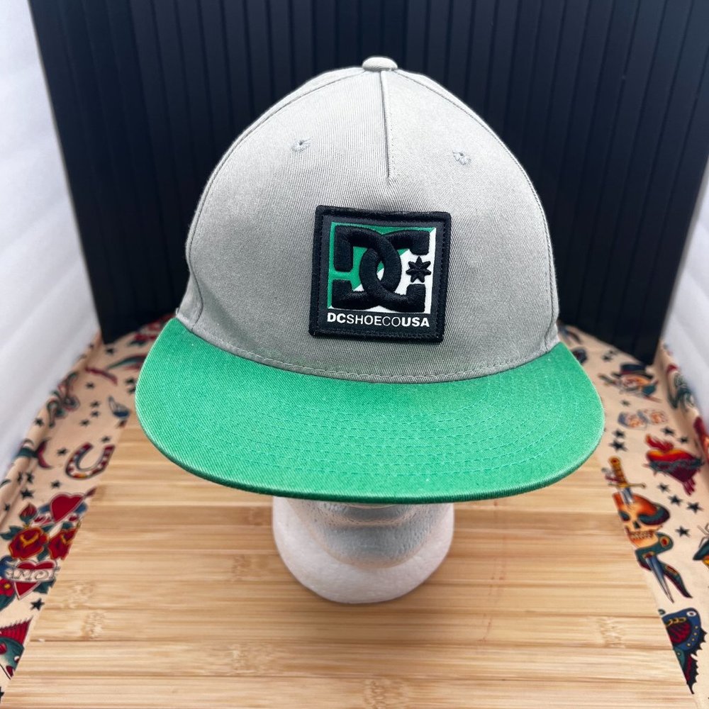 DC Shoe Co Big Logo Snapback Adjustable Hat Green Bill
